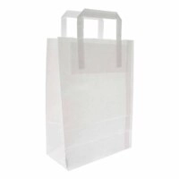 TORBA PAPIEROWA BIAŁA Z UCHEM PŁASKIM 22X11X31 -  Opakowania papierowe