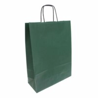 TORBA PAPIEROWA ZIELONA Z UCHWYTEM SKRĘCANYM 31X12X41  -  Opakowania papierowe