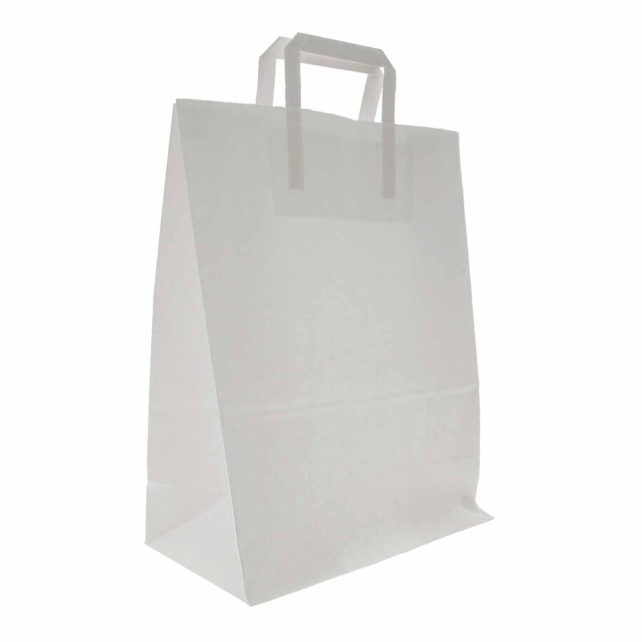 TORBA Z UCHEM PŁASKIM BIAŁA 22X11X28 - Opakowania papierowe