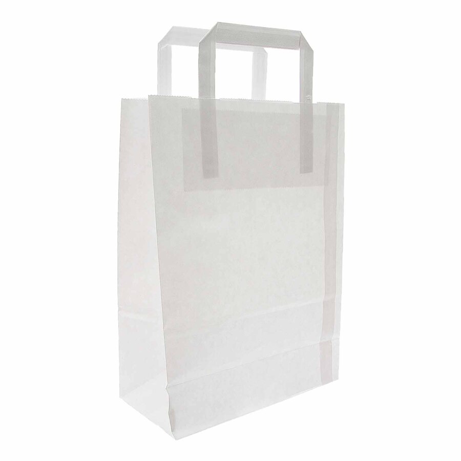 TORBA Z UCHEM PŁASKIM BIAŁA 22X11X31 - Opakowania papierowe