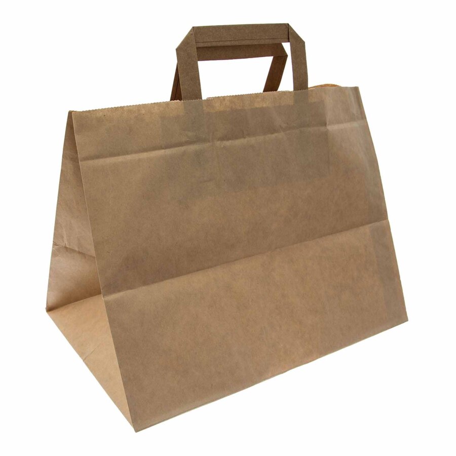 TORBA Z UCHEM PŁASKIM BRĄZOWA 32X16X40 - Opakowania papierowe