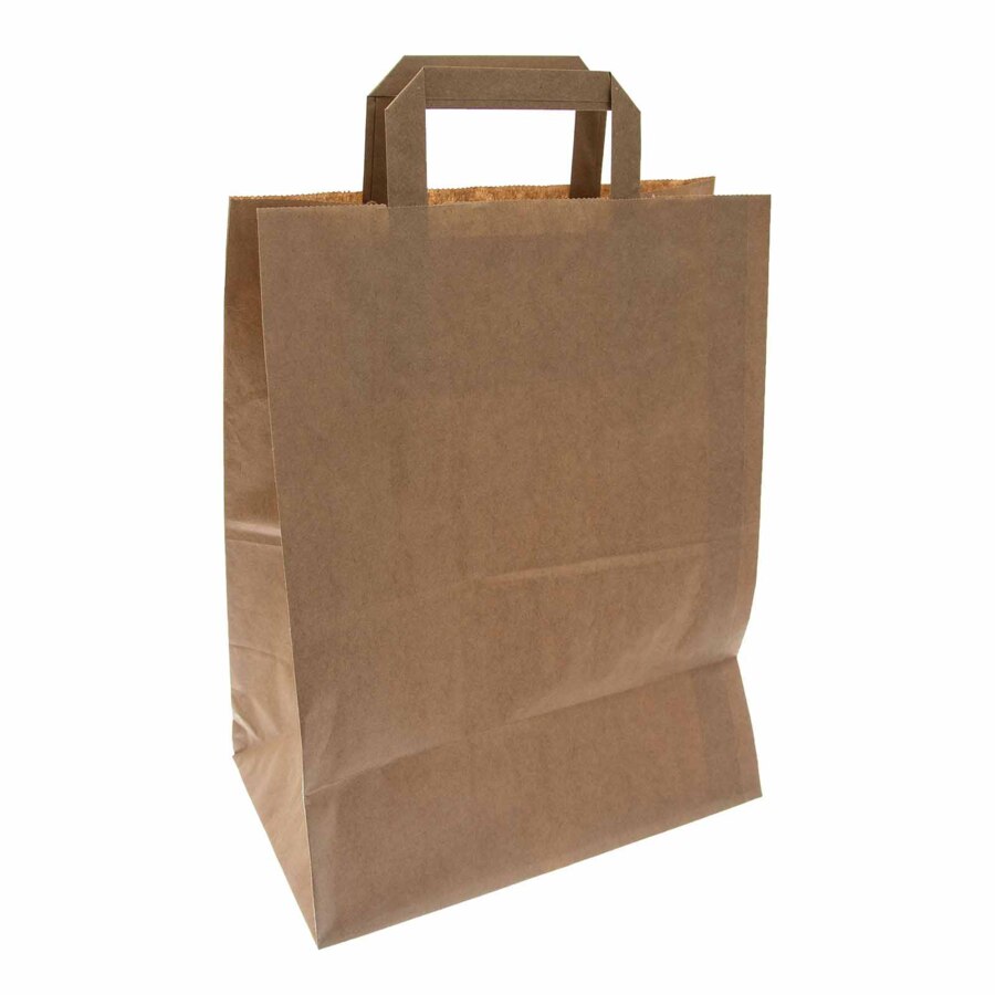 TORBA Z UCHEM PŁASKIM BRĄZOWA 26X16X34 - Opakowania papierowe