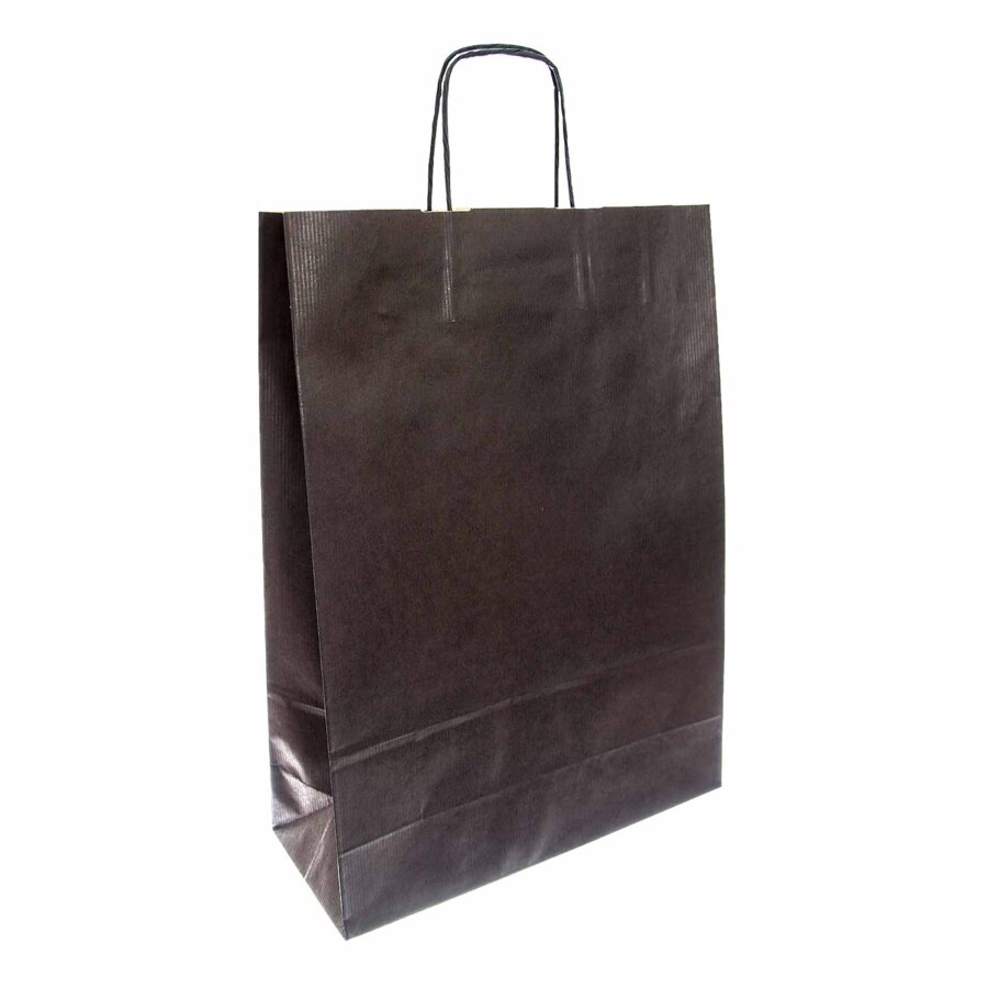 TORBA Z UCHWYTEM SZNURKOWYM 25X11X32 CZARNA - Opakowania papierowe