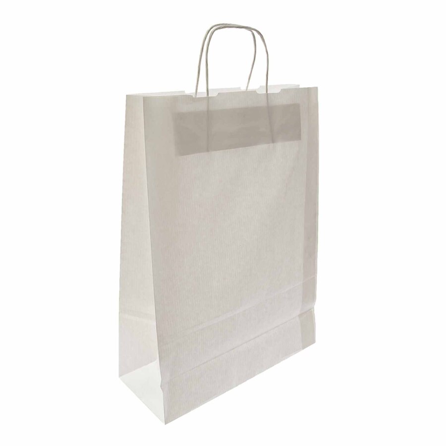TORBA Z UCHWYTEM SZNURKOWYM 31X12X41 BIAŁA - Opakowania papierowe