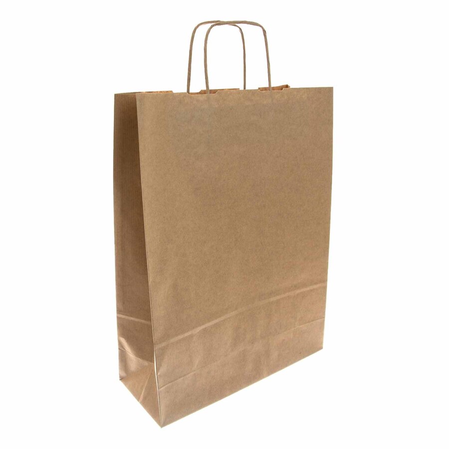 TORBA Z UCHWYTEM SZNURKOWYM 25X11X32 BRĄZOWA - Opakowania papierowe