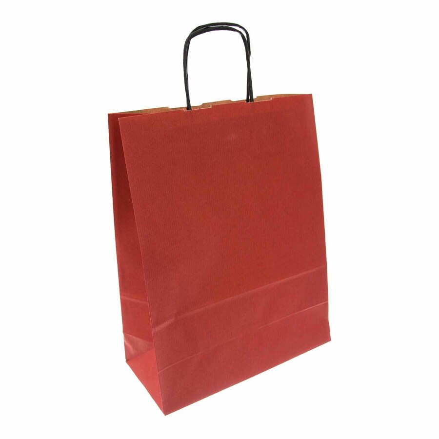 TORBA Z UCHWYTEM SZNURKOWYM 25X11X32 CZERWONA - Opakowania papierowe